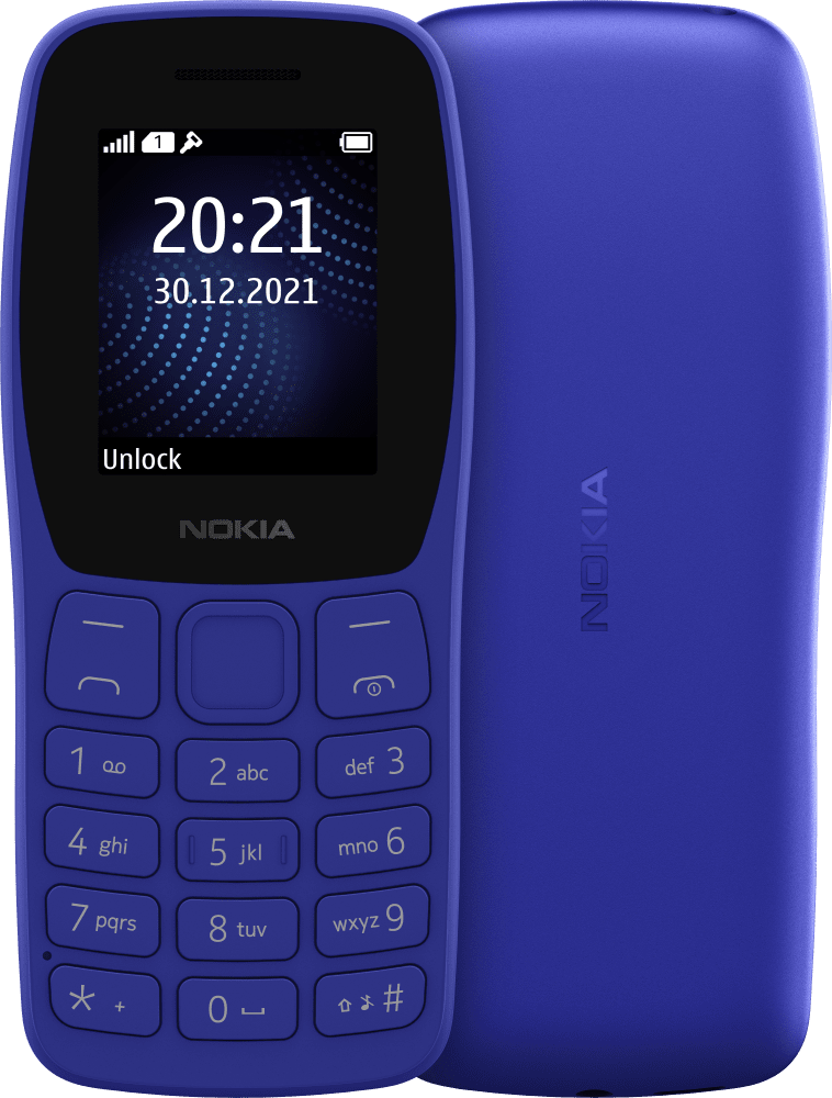 Enlarge Biru Nokia 105 (2022) from Front and Back