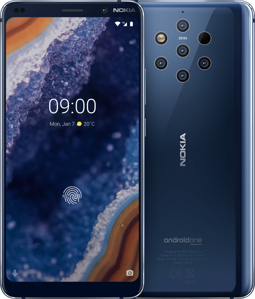 Blau Nokia 9 von Vorder- und Rückseite vergrößern
