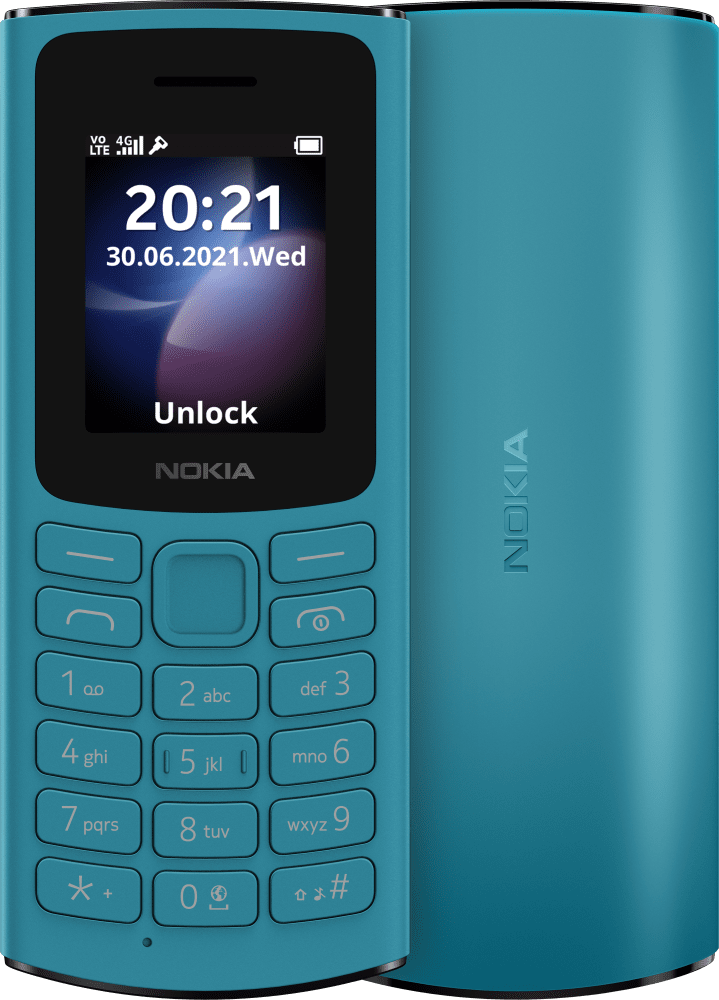 Enlarge 藍 Nokia 105 4G (2021) from Front and Back