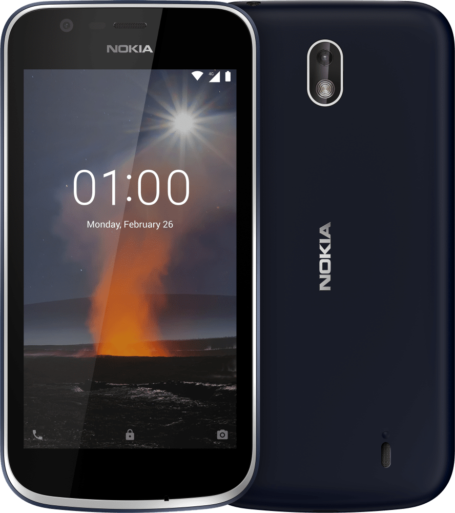 Enlarge Син Nokia 1 from Front and Back
