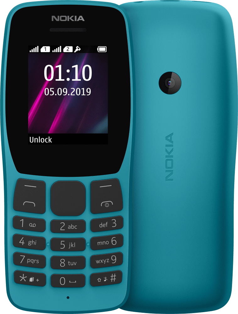 Enlarge Blå Nokia 110 (2019) from Front and Back