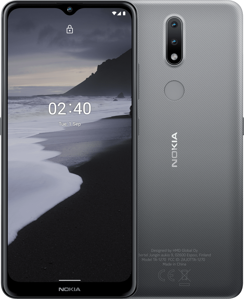 Enlarge אפור Nokia 2.4 from Front and Back