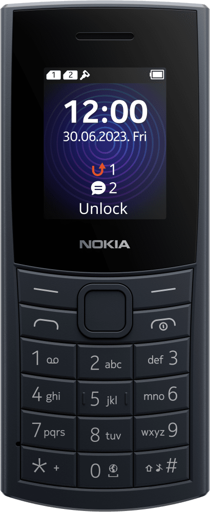 Enlarge Éjfekete Nokia 110 4G (2023) from Front