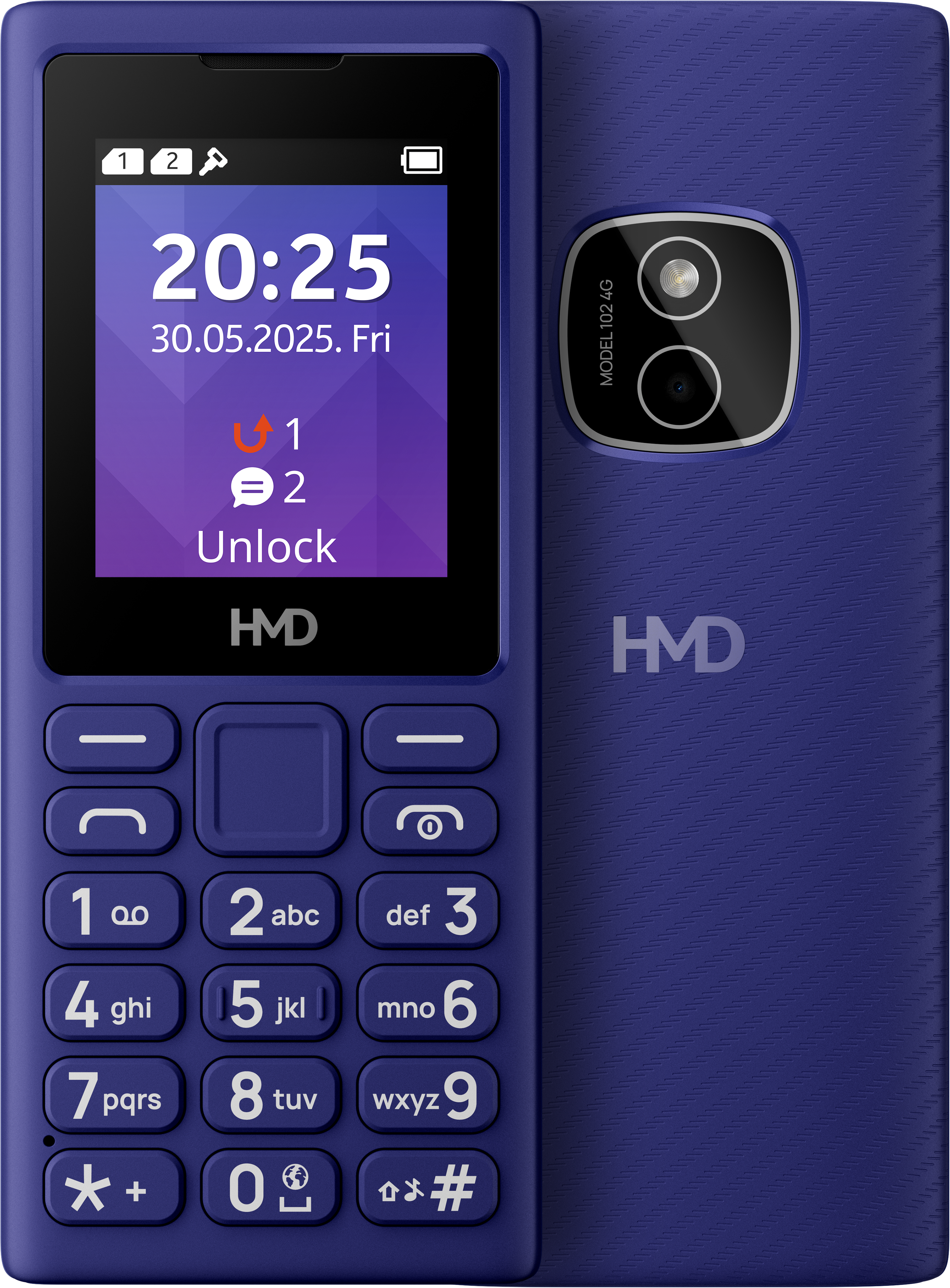 أرجواني HMD 102 4G Dual Sim  from Front and Back