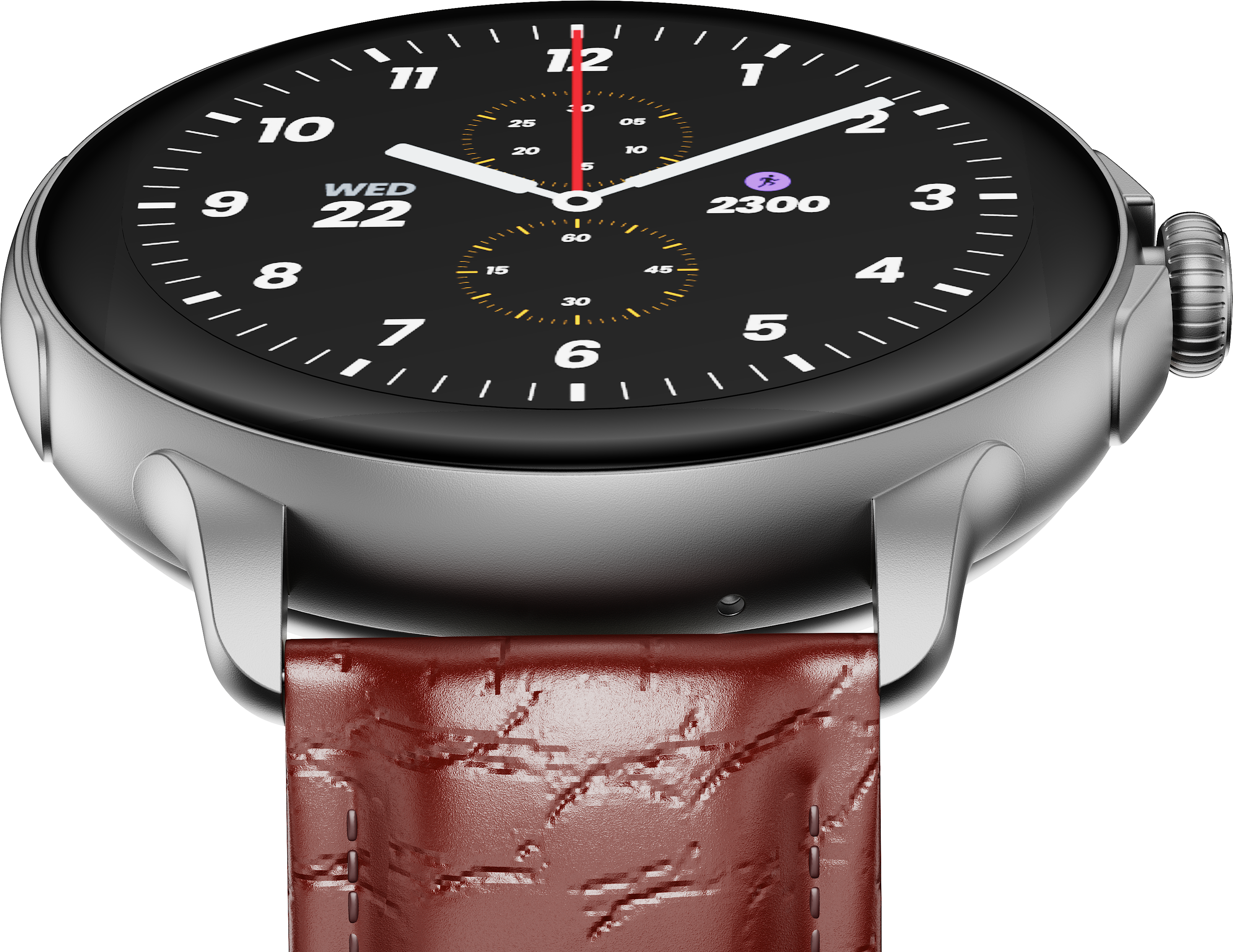 Silver Leather HMD WATCH X1 SMARTWATCH from Front