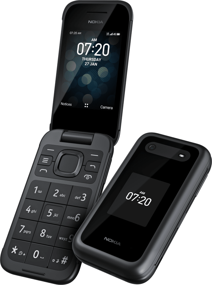 Enlarge Black Nokia 2760 Flip from Front and Back