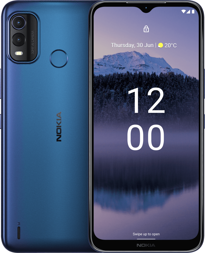 Enlarge Lake Blue Nokia G11 Plus from Front and Back