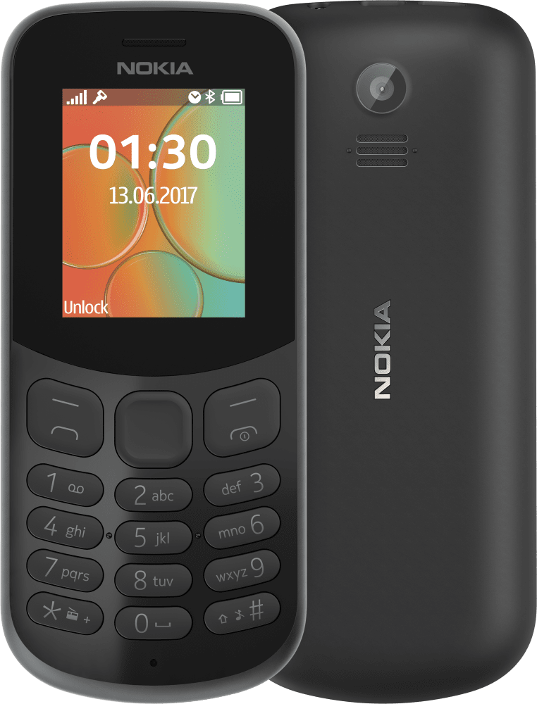 Enlarge Черен Nokia 130 from Front and Back
