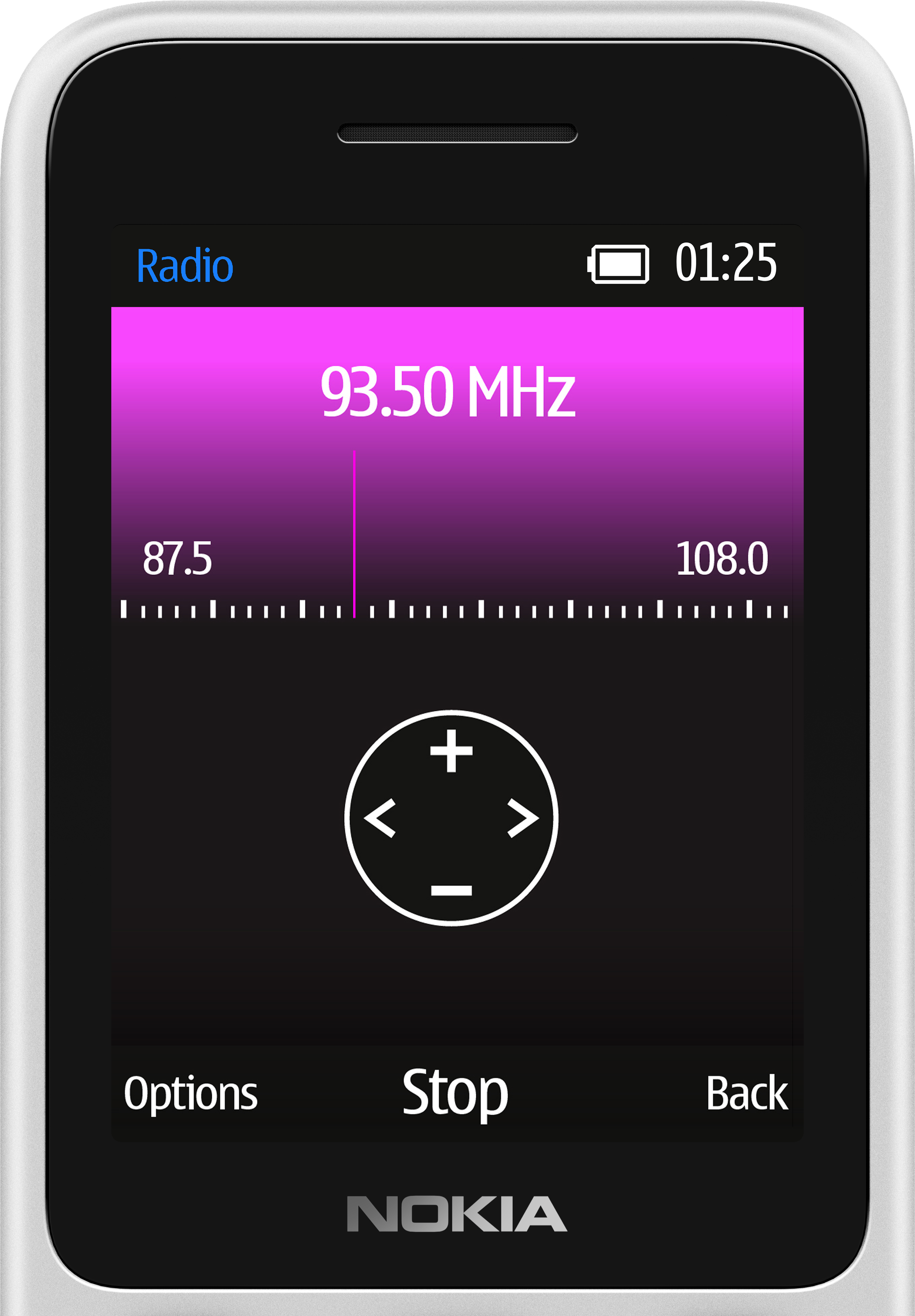 nokia 125 mobile phone with wireless fm radio