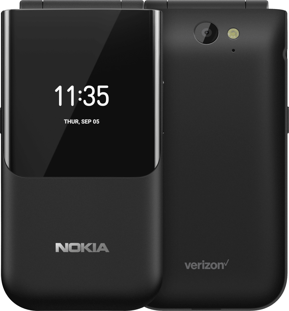 Enlarge Black Nokia 2720 V Flip from Front and Back