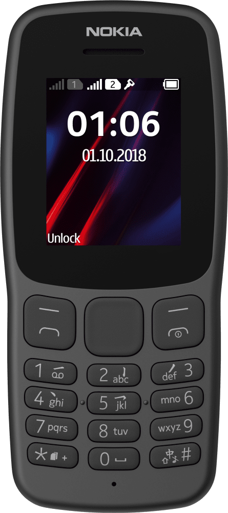 Enlarge Black Nokia 106 (2018) from Front