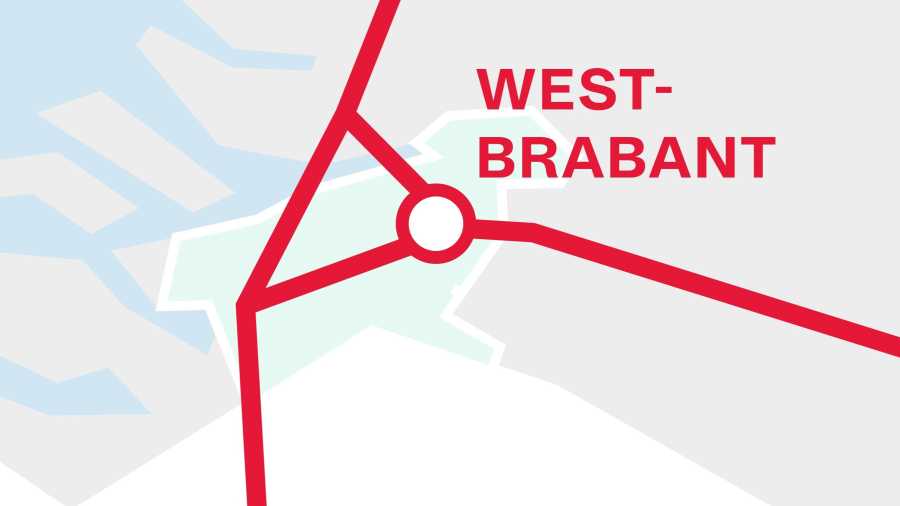 Kaartje regio West-Brabant - Lijnen