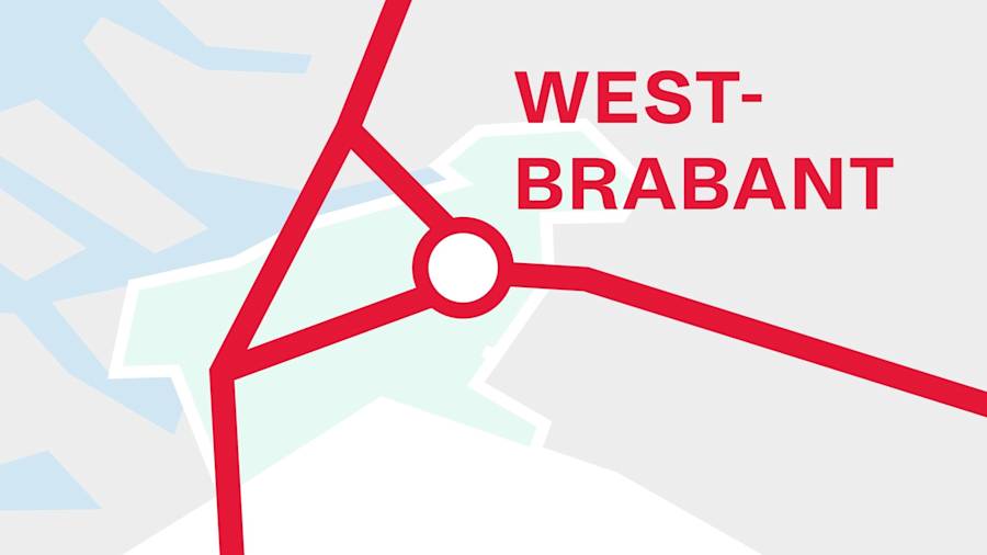 Kaartje regio West-Brabant - Lijnen