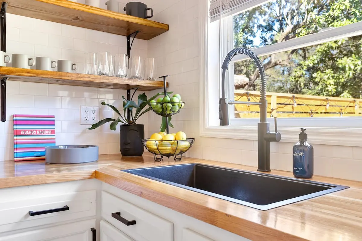 bright kitchen in airbnb