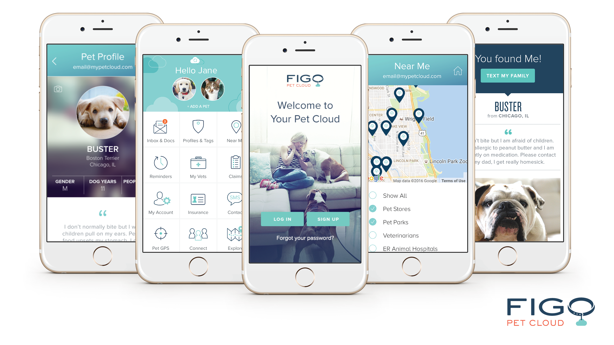 Features of the Figo Pet Cloud mobile app