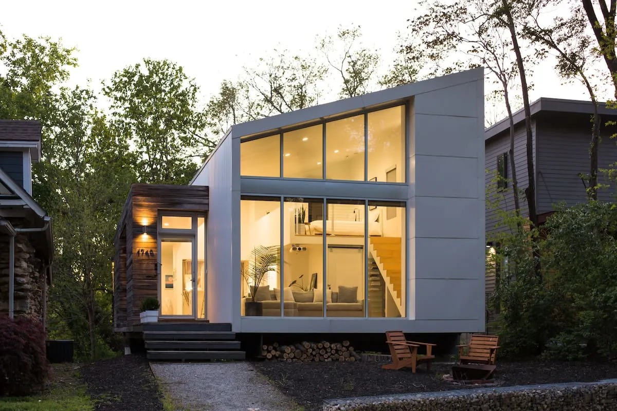 Beautiful Modern white home with large windows