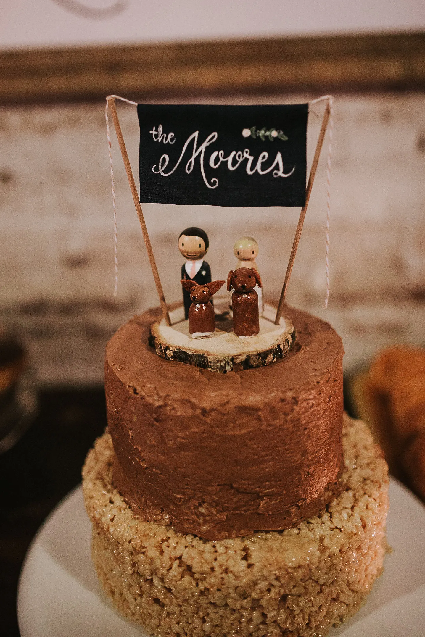 dog-themed cake at wedding