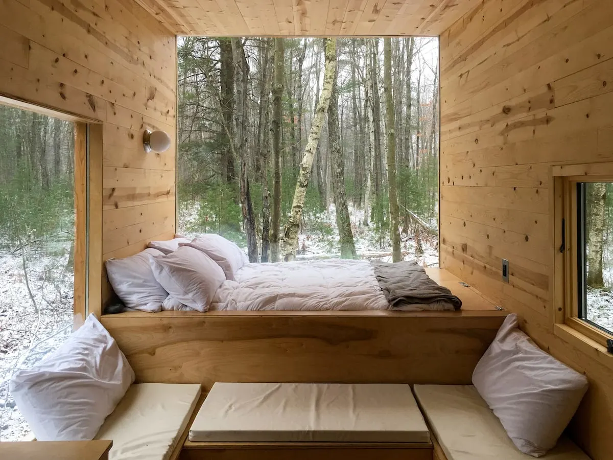 tiny house in wisconsin woods