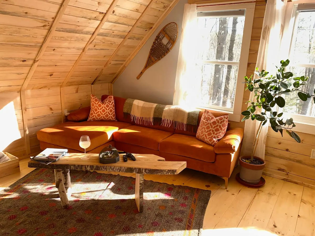 cozy living room in vermont