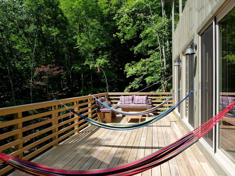 hammocks on porch airbnb