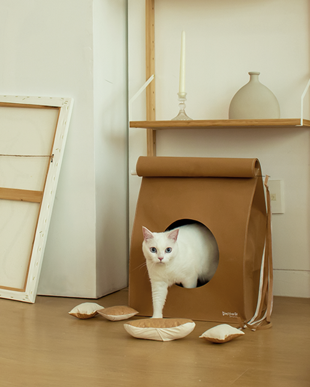 cat bed that looks like a paper bag