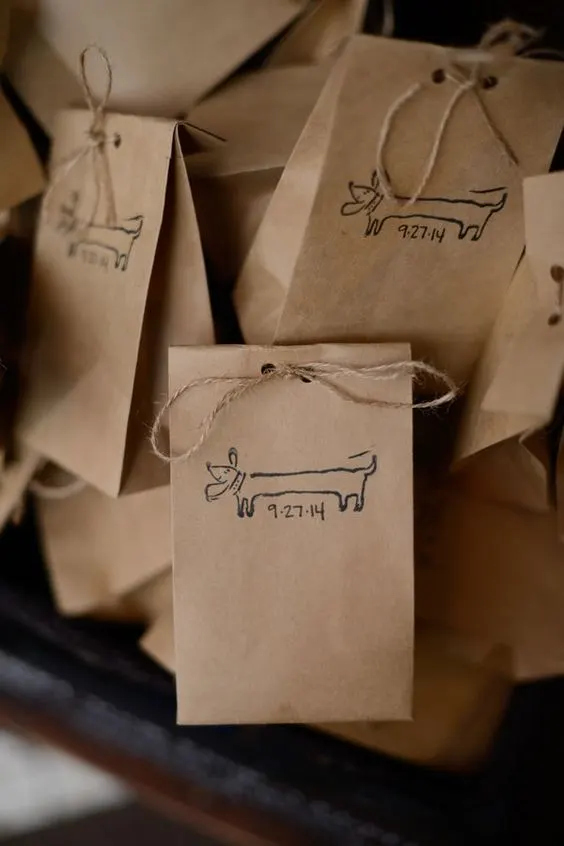 custom dog treat bags for weddings