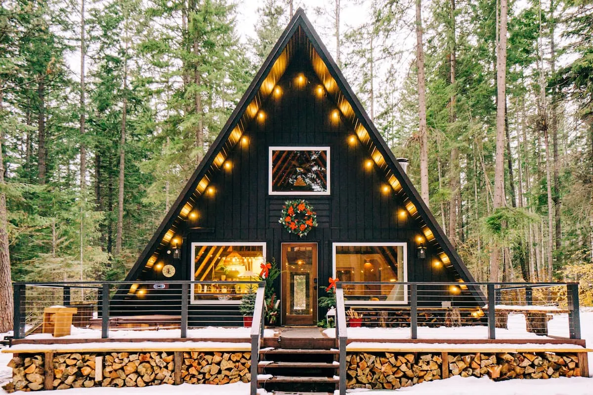 a-frame home in the woods