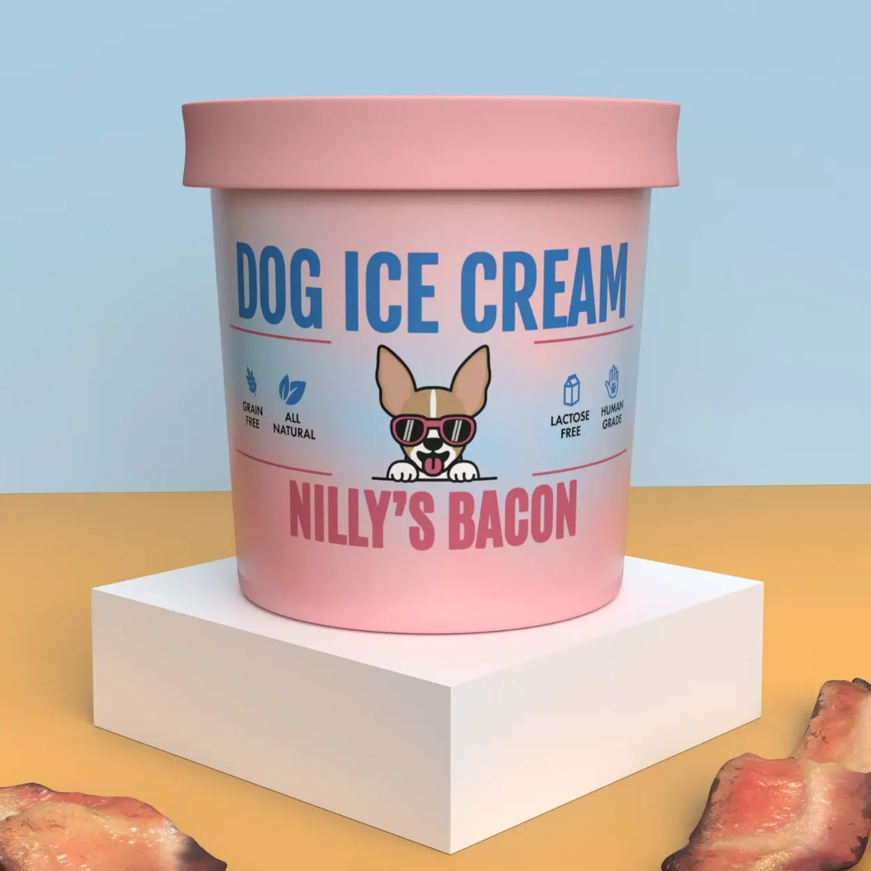 healthy hound bacon flavored dog ice cream