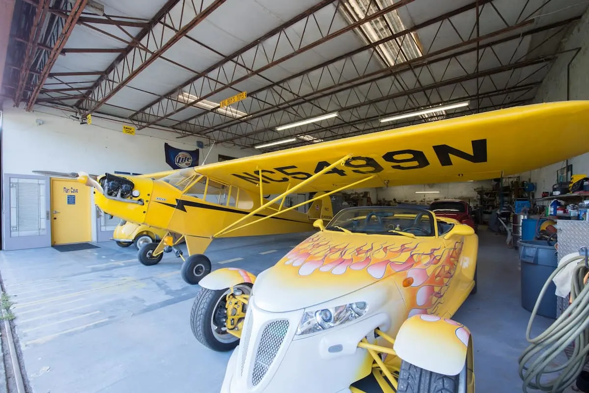 Man cave with plane