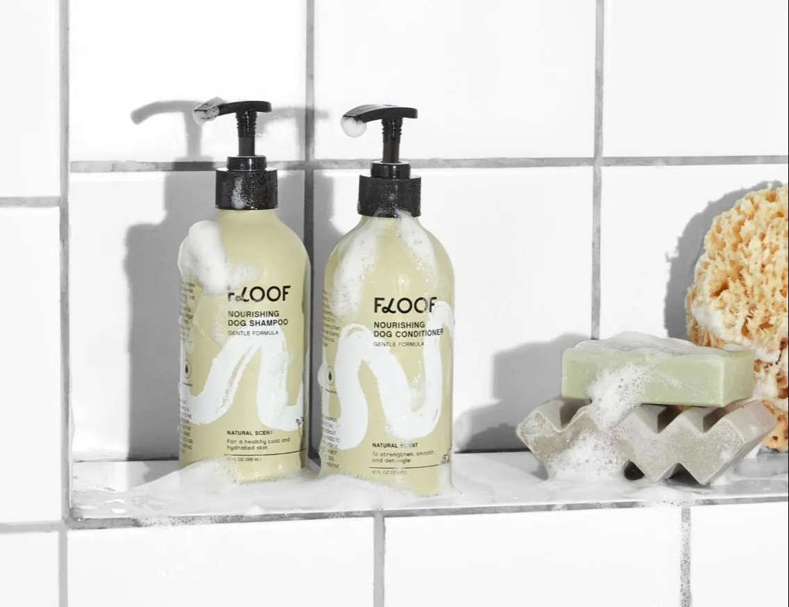 dog Shampoo and conditioner in shower