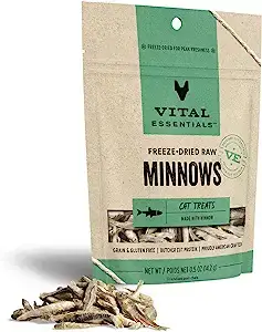 Freeze dried minnow cat treats
