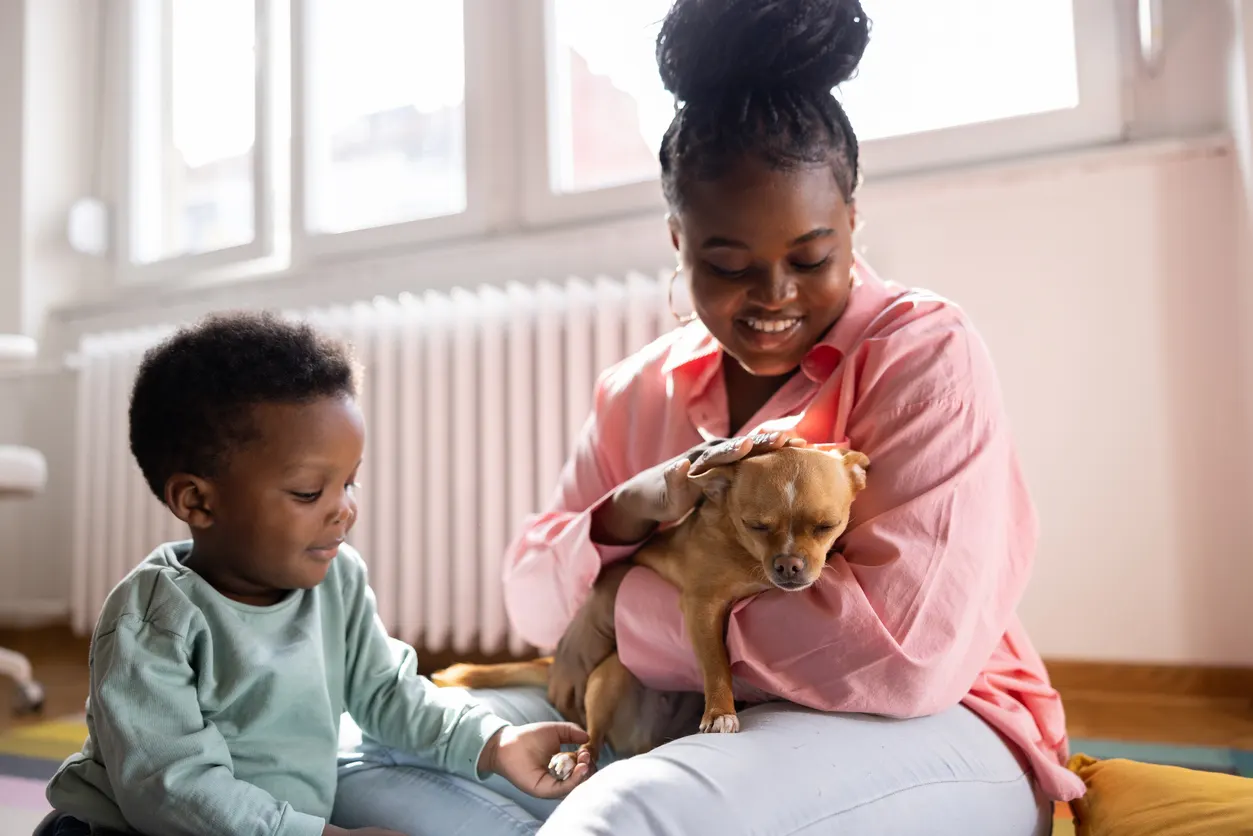 family-with-small-dog-at-home