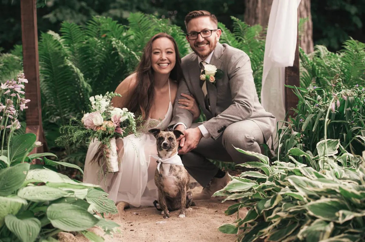 dog in wedding photos