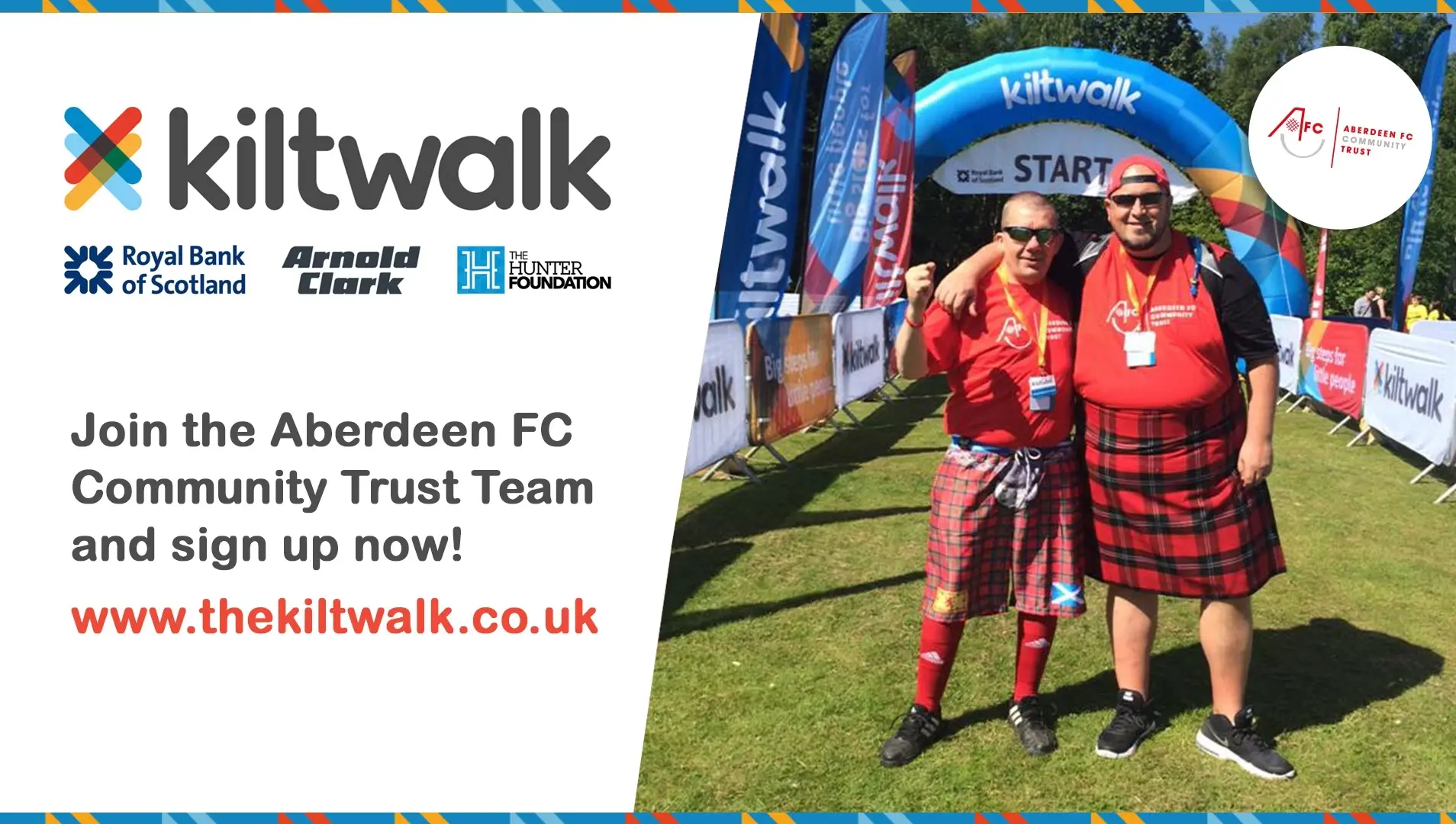 Enjoy a fun day out with AFCCT and the Kiltwalk!