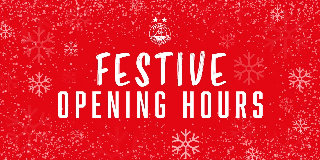Festive Opening Times - Club Shop & Ticket Office