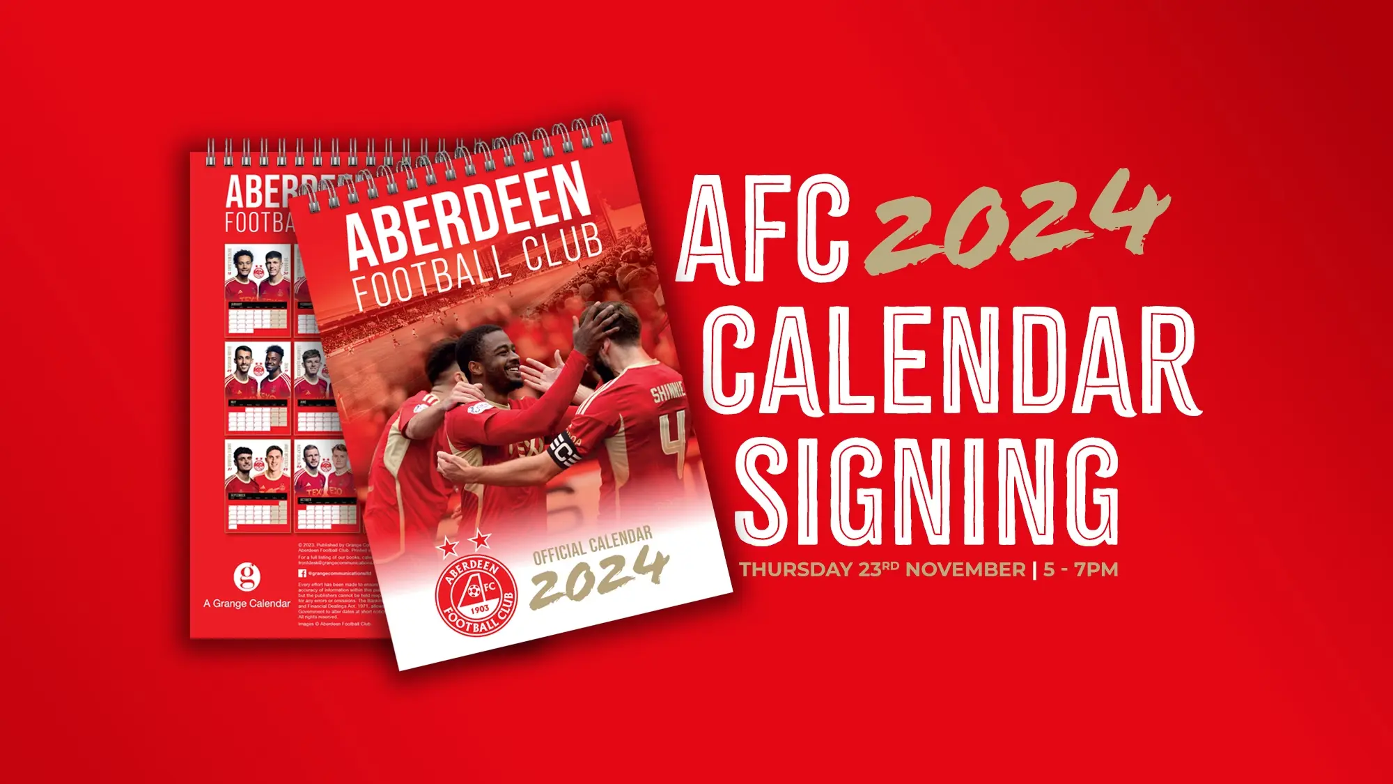 Calendar Signing | Thursday 23rd November image