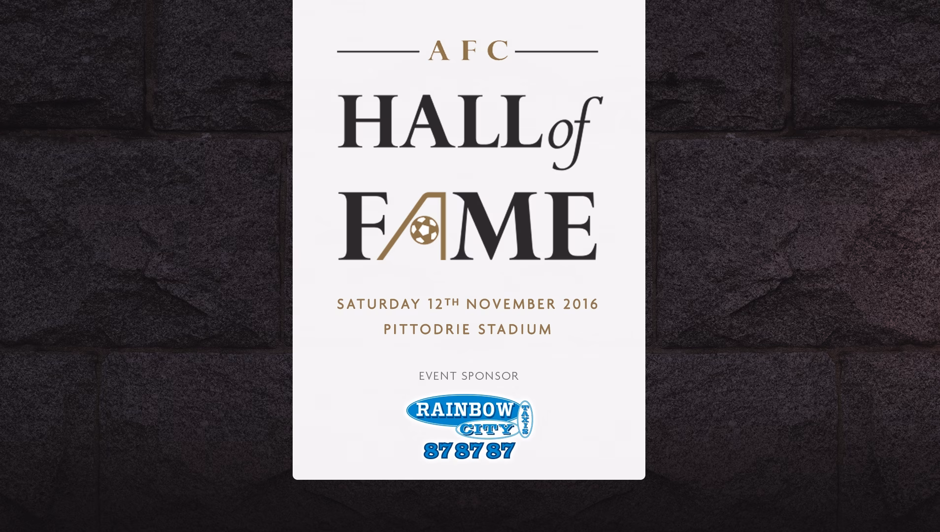 AFC Hall of Fame Dinner | Saturday 12th November