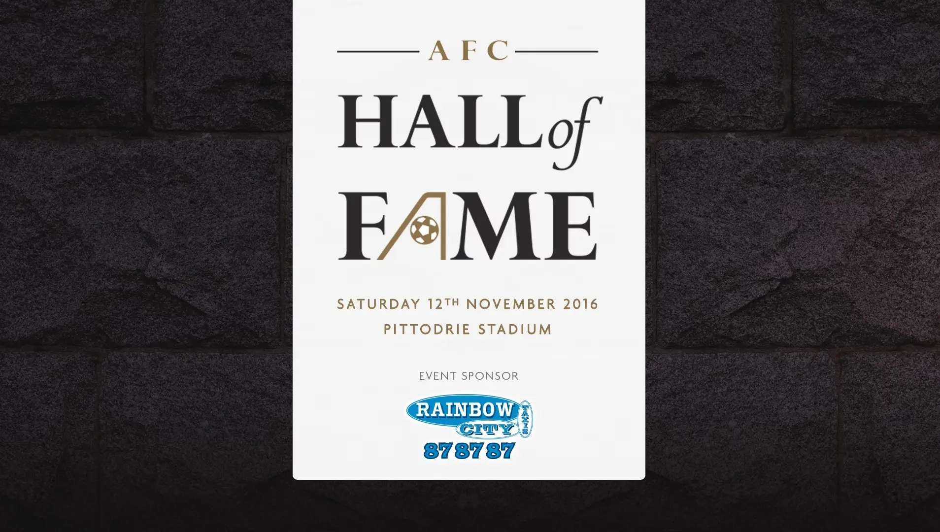 AFC Hall of Fame Dinner | Saturday 12th November