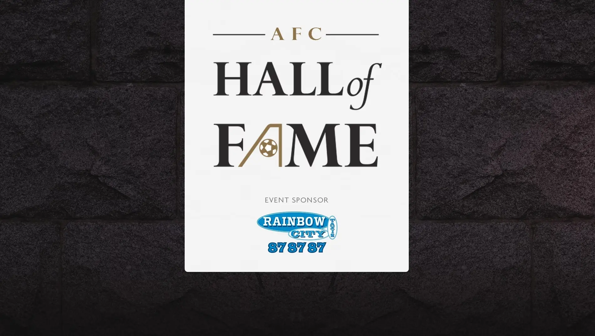 2017 AFC Hall of Fame, Fri 10th Nov