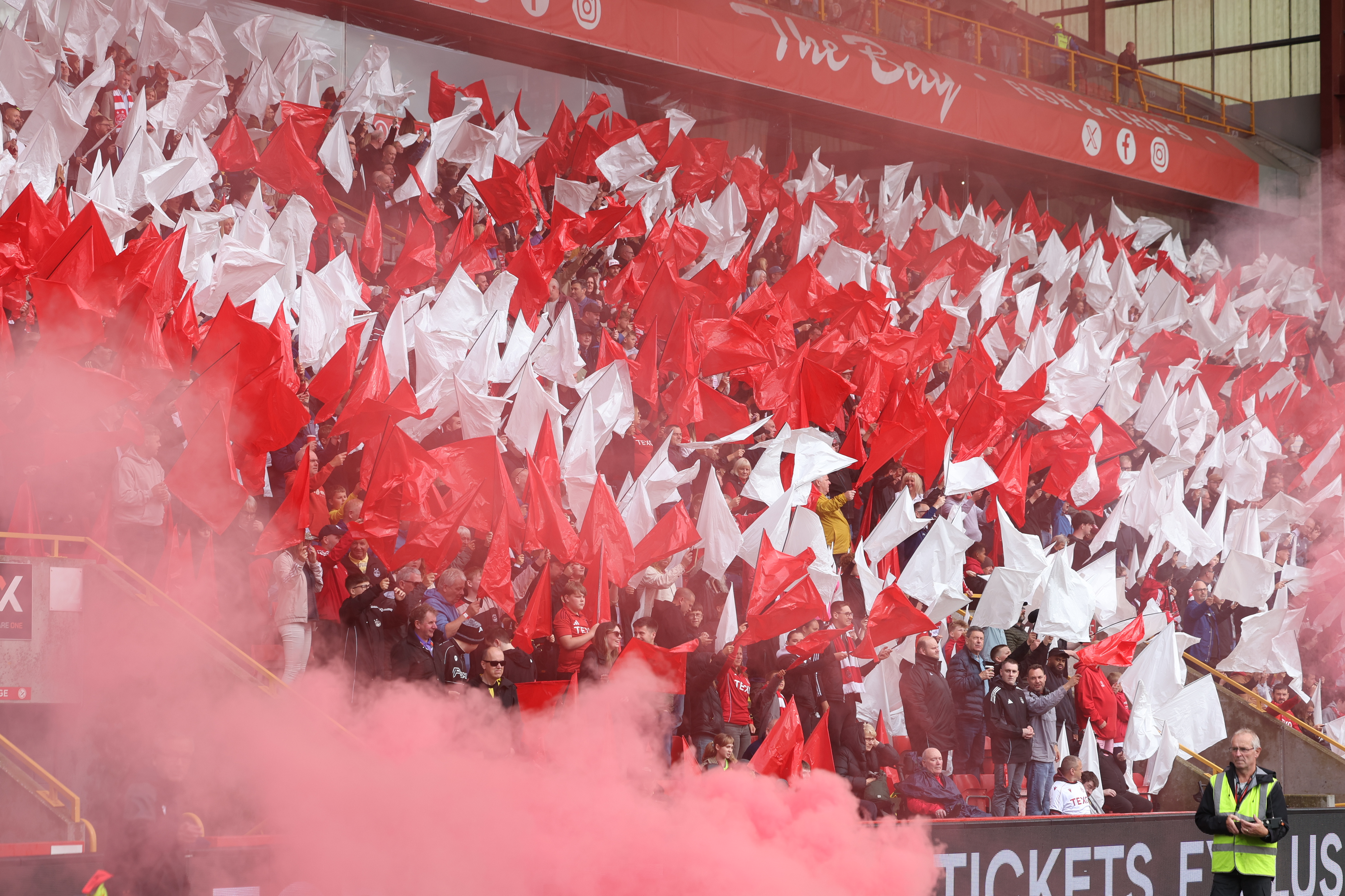 Red and White flags