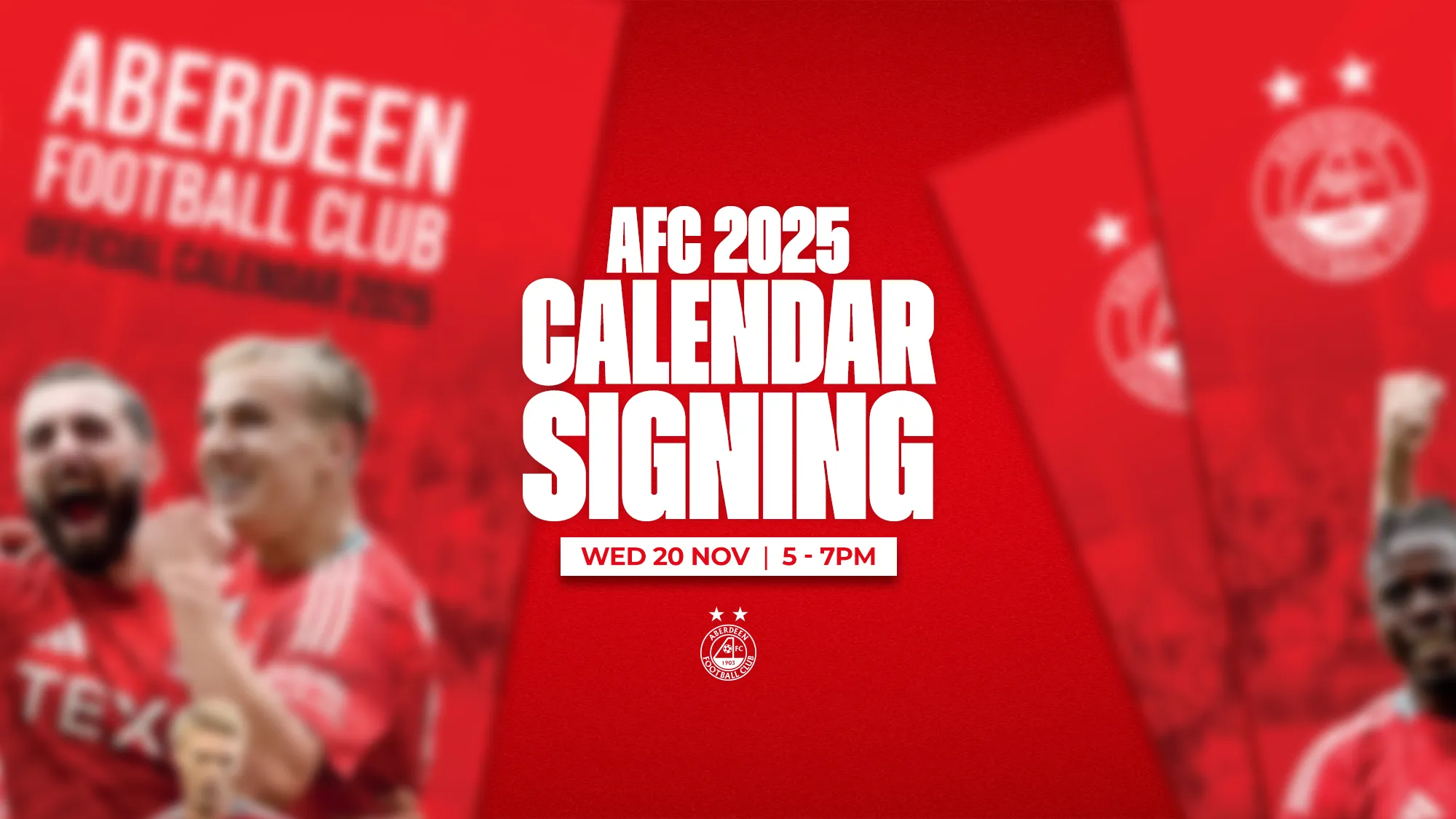 Calendar Signing | Wednesday 20th November image