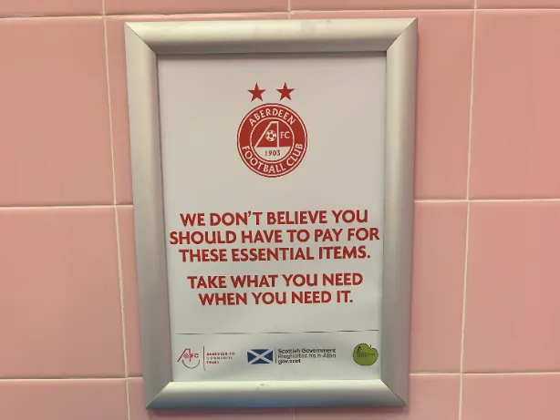 Pittodrie Plays its Part in Preventing Period Poverty