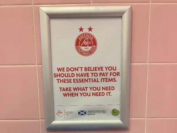Pittodrie Plays its Part in Preventing Period Poverty