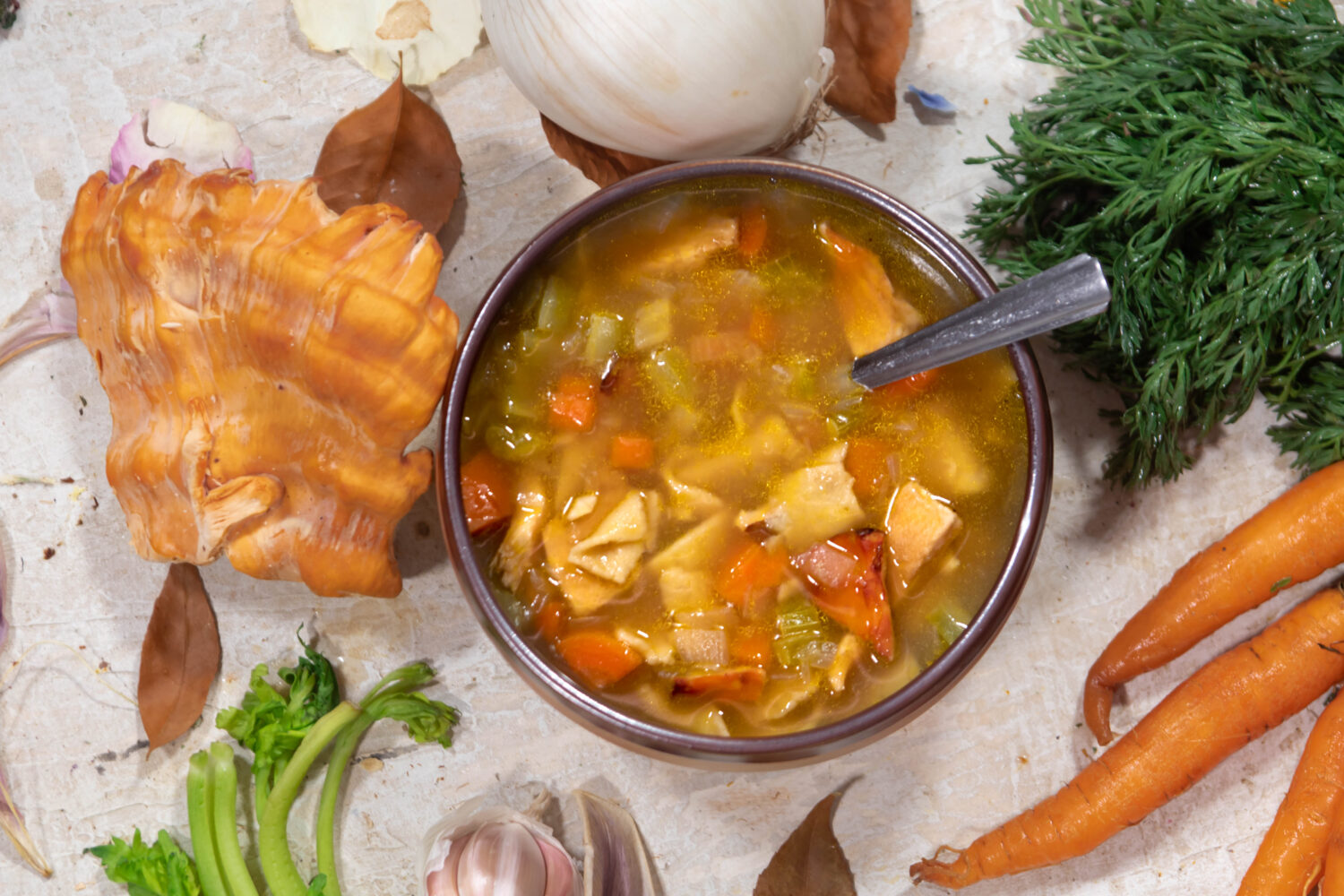 Chicken of the Woods Noodle Soup - Foraged