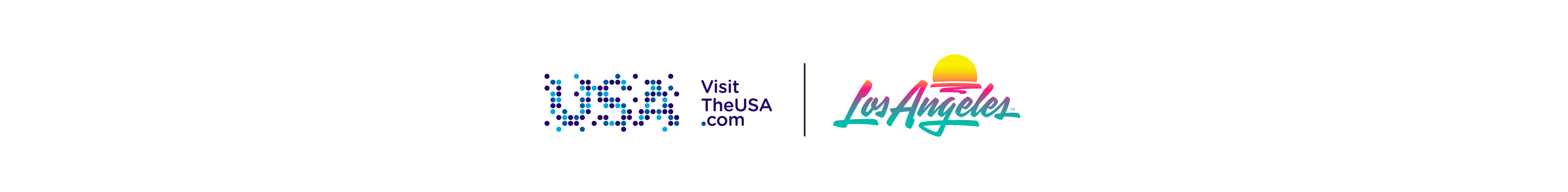 Brand USA x LA tourism logo lockup
