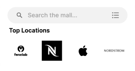 Examples of top locations under a map's search bar