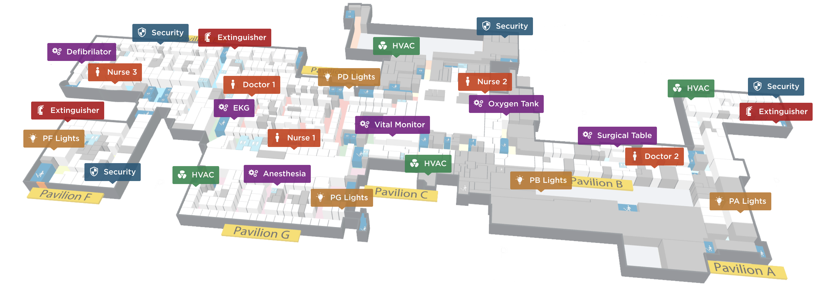 Healthcare Institution Indoor Mapping - Labelled Hospital Map 