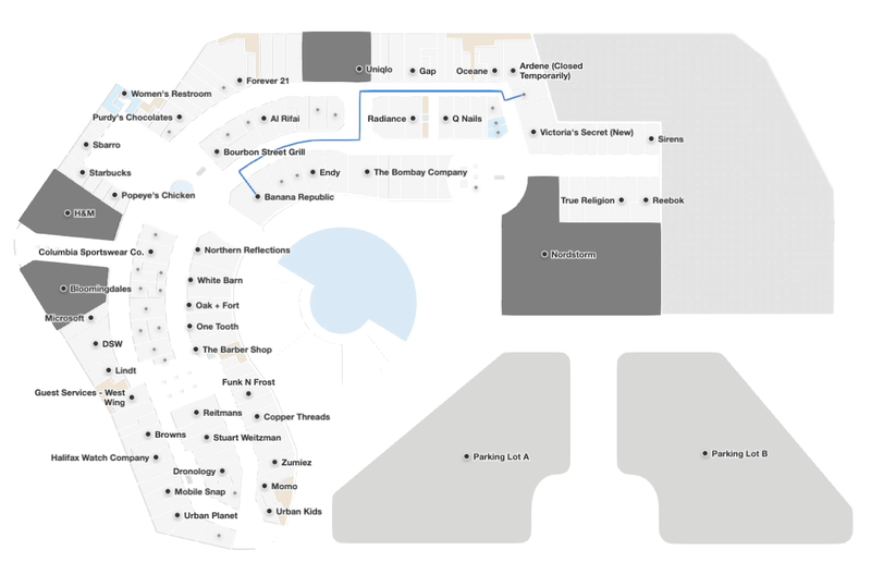 wayfinding in a mall with mappedin web sdk enterprise