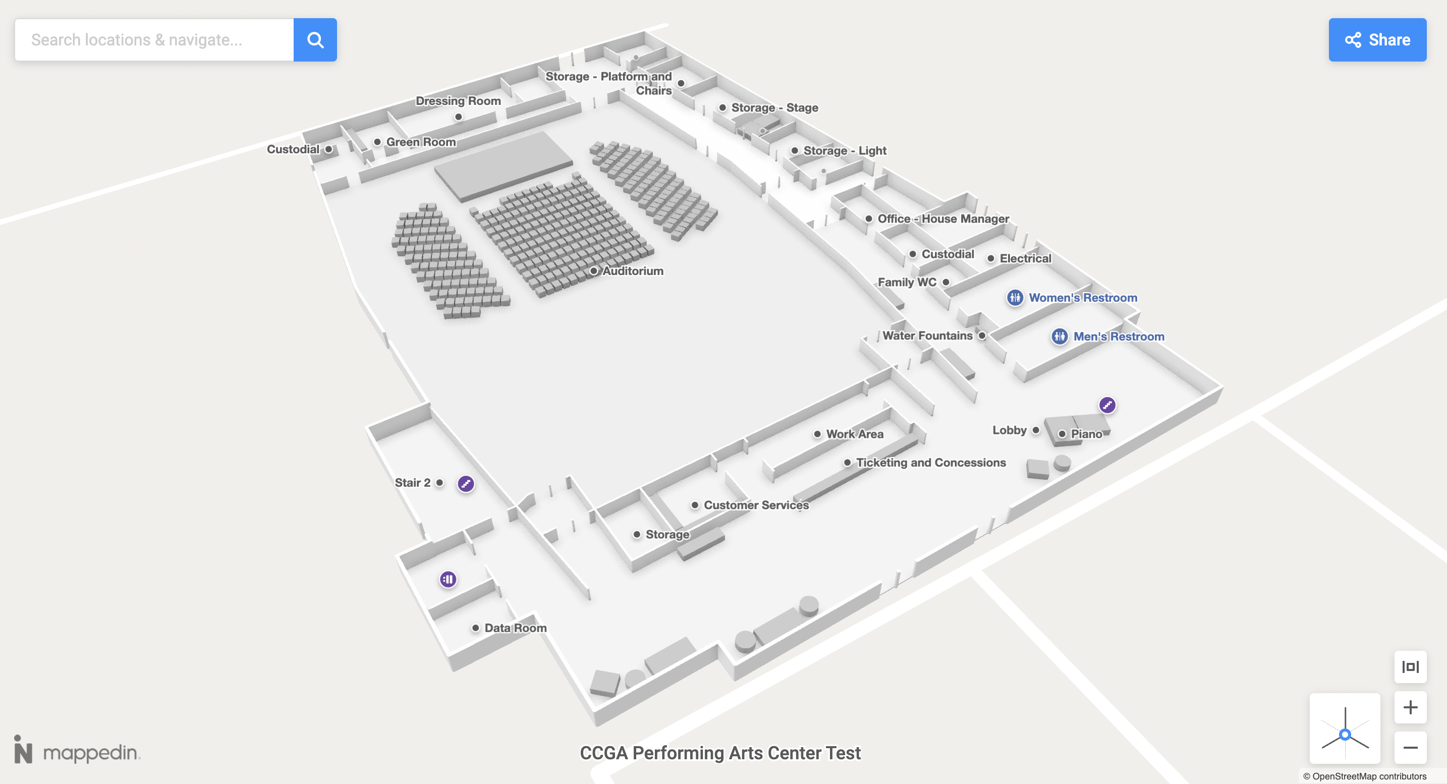 Map of the CCGA Performing Arts Centre