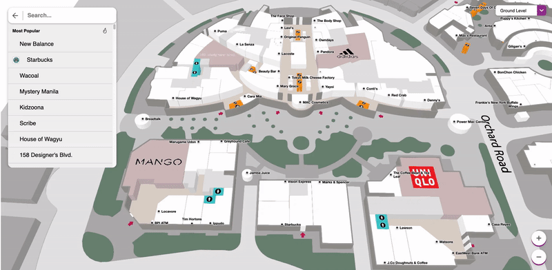 A gif showcasing Megaworld mall map 